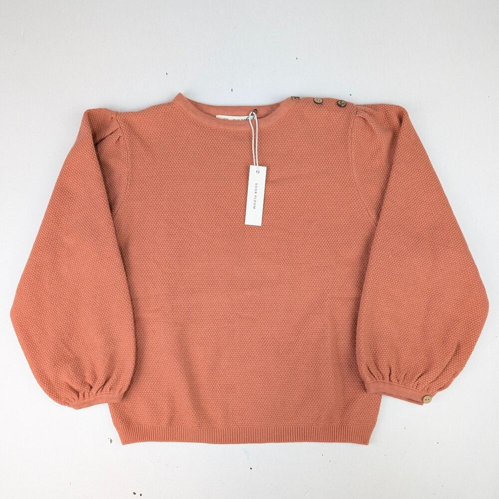 No Brand Coral Color Girls 6/7 Balloon Sleeve Sweater